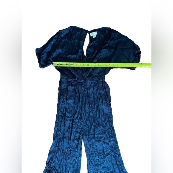 Anthropologie Maeve Jacqueline Jacquard Romper Jumpsuit Navy Blue Size Small - Picture 5 of 13